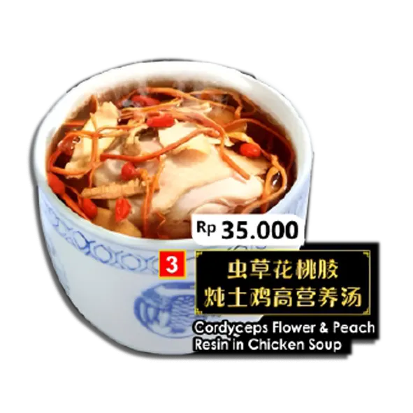 Soup Ayam Bunga Cordyceps & Getah Persik