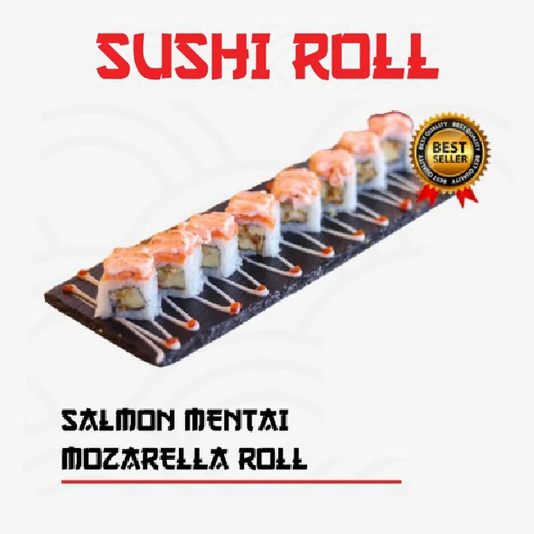 Salmon Mentai Mozarella Roll